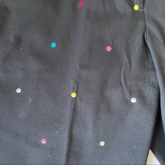 Polka Dot Bermuda Shorts Long Rainbow Black S EUC - Picture 6 of 6